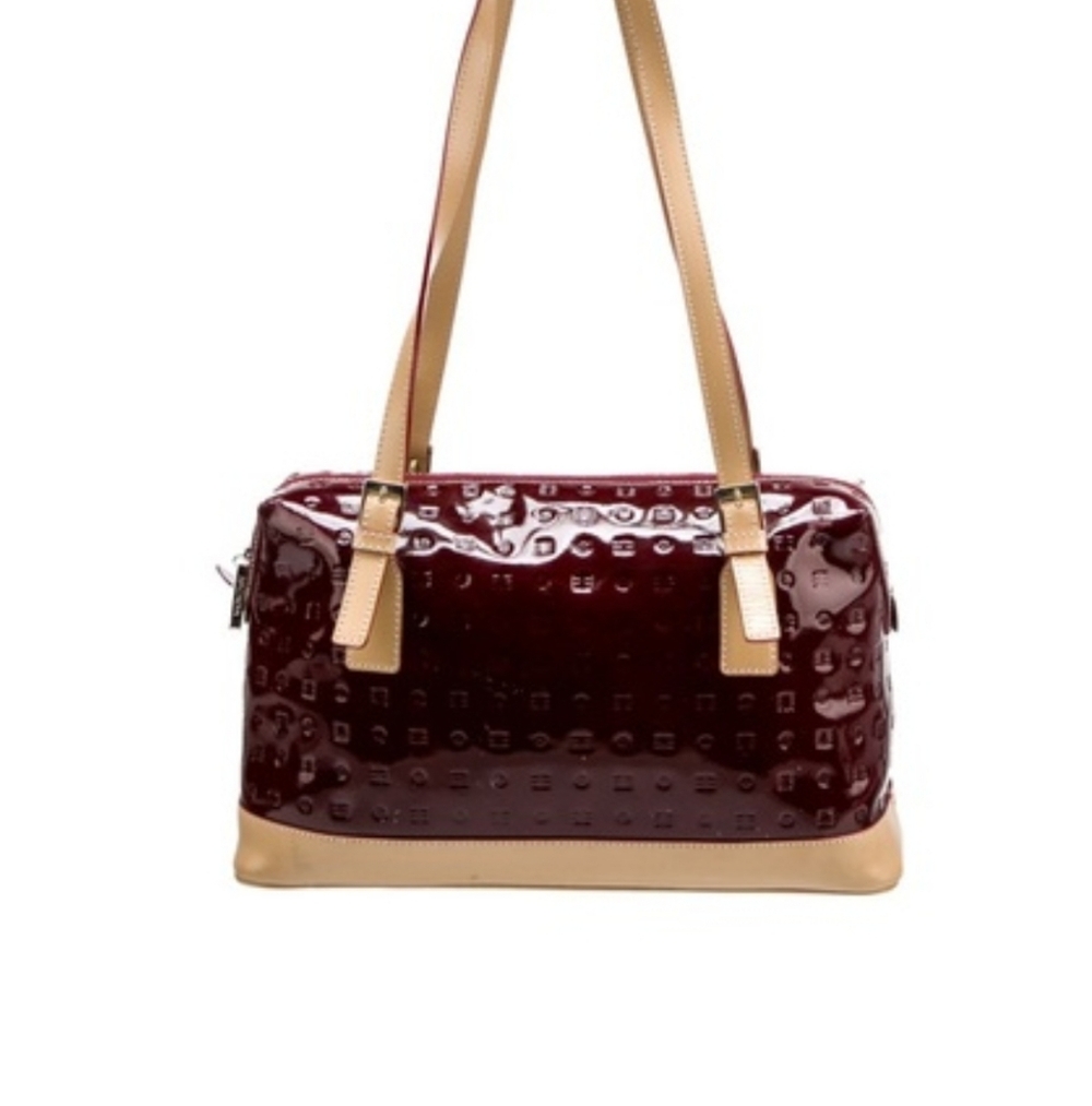 Arcadia Burgundy & Tan Aria Leather Bag